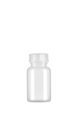 LDPE-Weithalsflasche 100 ml naturfarben, mit Verschluß