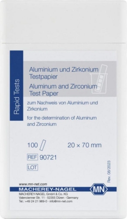 ALUMINIUM (ZIRKON) Testpapier 20 x 70 mm, Packung à 100 Streifen