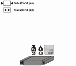 Auszugswanne rechts 25kg, RAL 7035