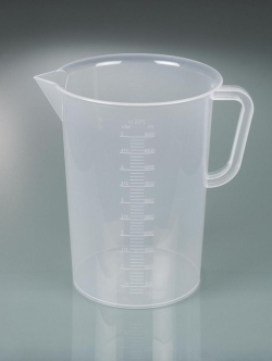 Messbecher mit Henkel, transparente Skala