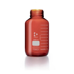 Laborglasflasche 2000 ml DURAN&reg;, GLS 80, weithals, braun, ohne Schraubverschluss und Ausgie&szlig;ring