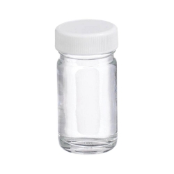 WHEATON-Rundflaschen 30 ml Natronkalkglas klar, wei&szlig;e PP Kappe 33-400 und PTFE Liner, VE=48 (W217000)