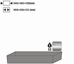 Bodenauffangwanne Standard 55, 50 L ES 1.4016 roh Q90 S90 S60 1200mm