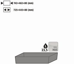 Bodenauffangwanne STAWA-R 22L St.bl. besch.gl. RAL7035 Q90 S90 900mm