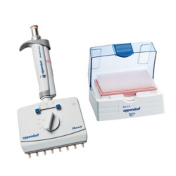 Eppendorf Research® plus Move It®, 8-Kanal, 4,5-14 mm Konenabstand, variabel, inkl. epT.I.P.S.®-Box 2.0 mit 384 Pipettenspitzen