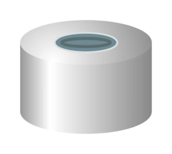 Aluminium Bördelkappe N 13, silber Loch Butyl/zentrische PTFE-Laminierung grau Härte: 50° shore A, VE=100