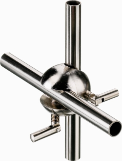 Kugelmuffe für Stäbe bis 13 mm, Zinkdruckguss, vernickelt