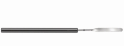 Mikrospatel 160 mm, 18/8 mit schwarzem Plastikgriff 3 mm Breit