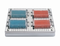Halterung für eine Testplatte für Schütteltablare